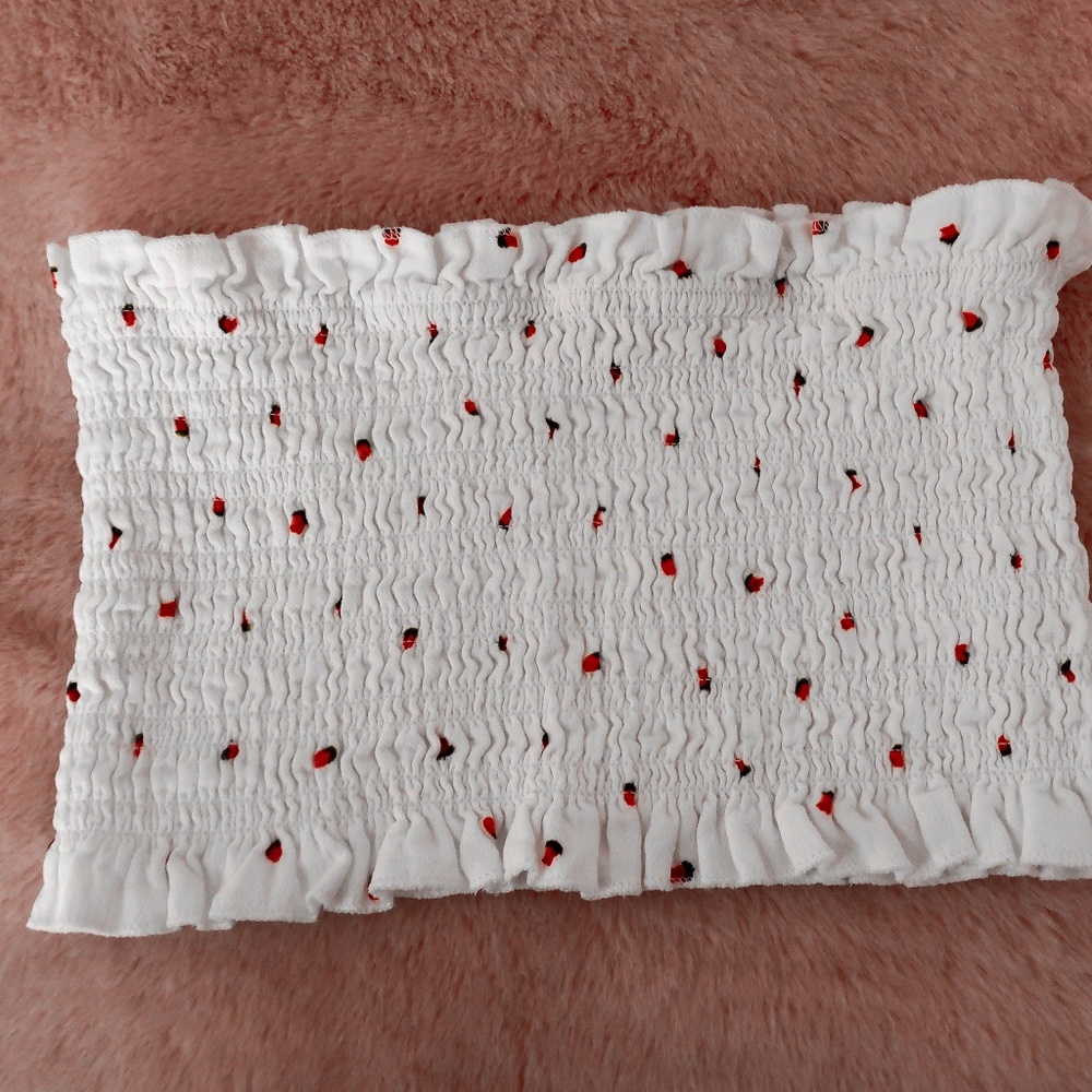 Watermelon patterned white crop top